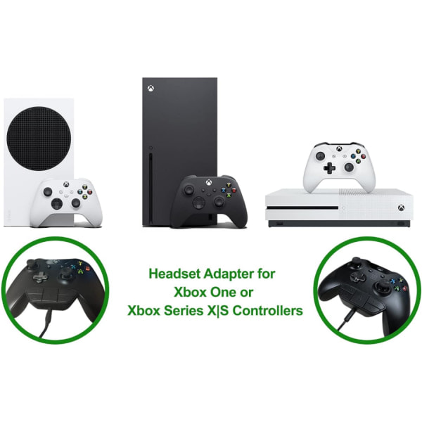 Stereo Headset Adapter til Xbox One/Series X|S Controller - Mikrofon Hovedtelefon Adapter - Audio Kit til Xbox One/Series S|X