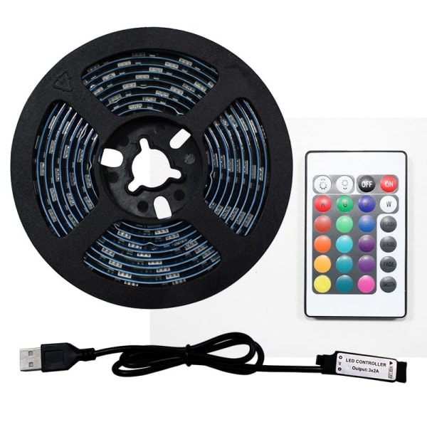 Vattentät LED-ljusslinga med fjärrkontroll 2,5 meter Svart