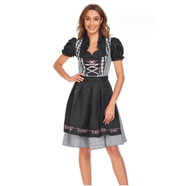 Kvinders Oktoberfest Bodycon Kjole Tartan Tysk Ølfestival Cosplay Bayersk Kjole Maskerade black m