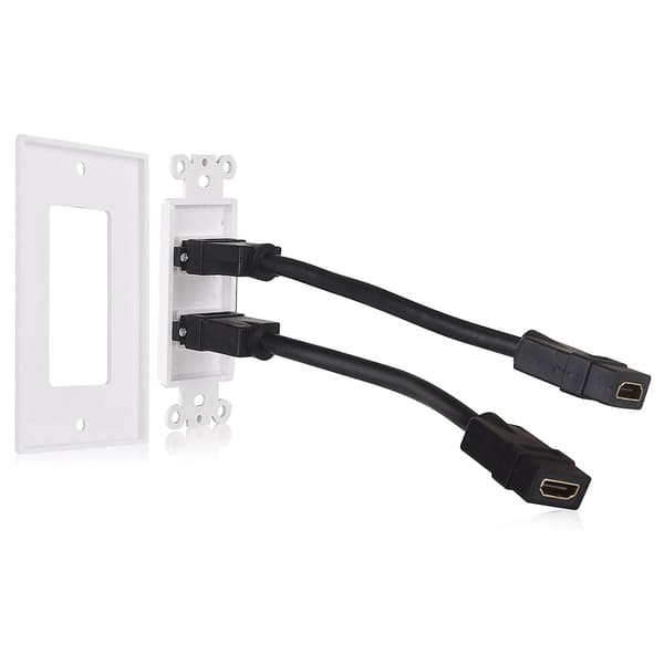 2-pak 2-port -kompatibel vægplade i hvid (4K UHD, ARC og Ethernet Pass-Thru support)