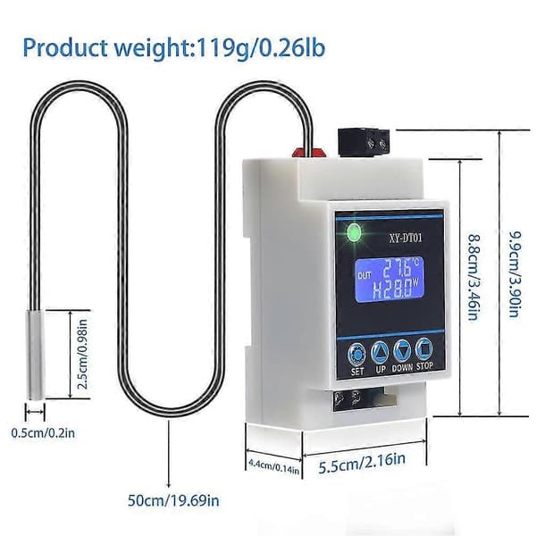XY-DT01 Digital temperaturregulator -40-110C Digital mikro-digital termostat med LCD-display