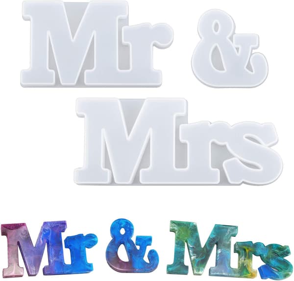 3 stk. Mr & Mrs Silikonformer for borddekorasjon