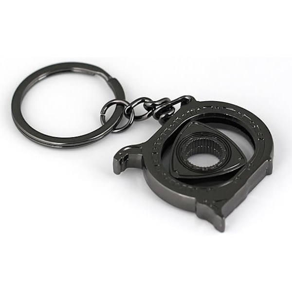 Snurrande Rotor Nyckelring Kreativ Bilfläktar Bildelar Modell Wankel Rotationsmotor Nyckelring Nyckelring Kedja Nyckelring Nyckelbricka. Gun Black
