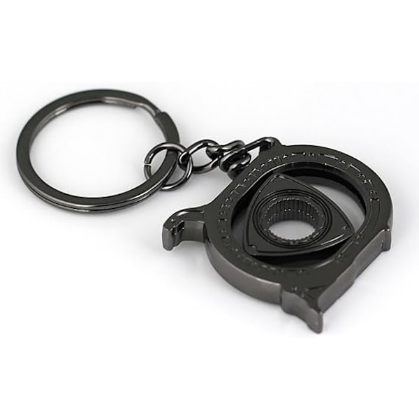 Svingende Rotor Nøkkelring Kreativ Bil Fans Autodeler Modell Wankel Rotasjonsmotor Nøkkelring Nøkkelring Kjede Nøkkelring Nøkkelring. Gun Black