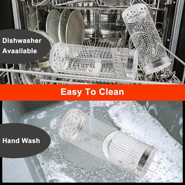 2 rullende grillkurver med avtakbart håndtak i rustfritt stål
