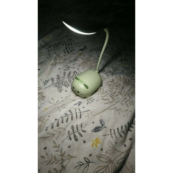 LED bordslampa tecknad söt katt nattlampa grön green