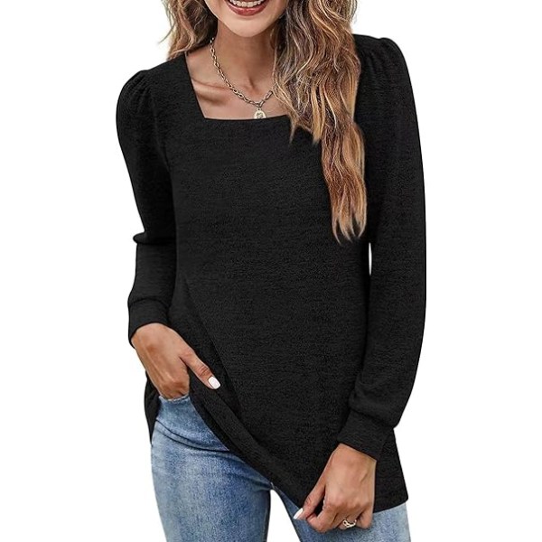 Sort sweatshirt til kvinder Vinter pullover afslappet langærmet topskjorte /L black L