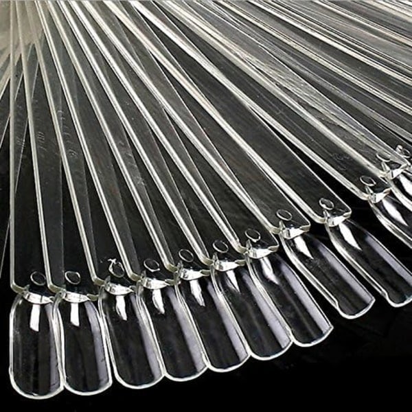 Neglelakk display klistremerker, neglelakk display klistremerker for salong, manikyrøvelse, vifteform, med metallring, 50 ark per pakke, naturlig farge Transparent