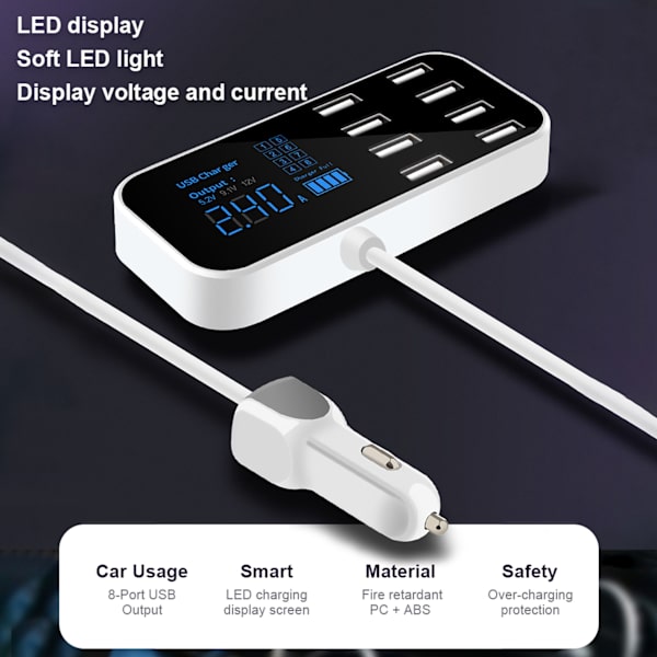 A9S Rask Billader 8 Port Multi USB Telefonlader USB Hub