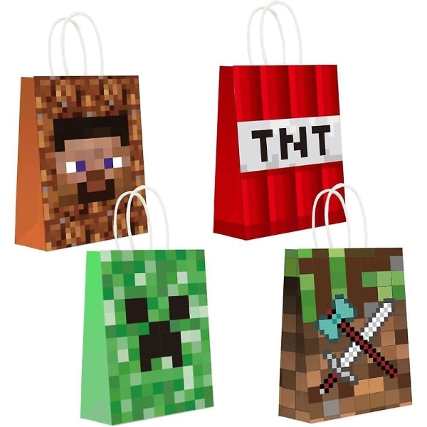 16 Minecraft-juhlakassia, Minecraft-teemaiset syntymäpäiväjuhlakoristeet, Minecraft-teemaiset syntymäpäiväjuhlatarvikkeet