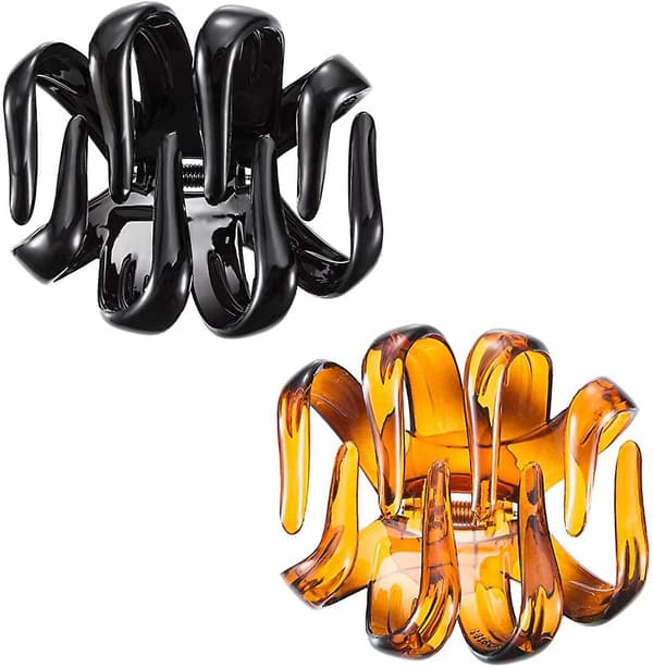 4 st stora hårklämmor i transparent resin med hög transparens