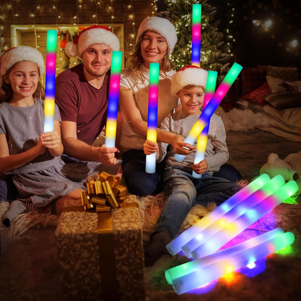 Bulk Glow Sticks, 30 st LED-skumstavar med glöd i mörkret-festtillbehör för bröllop, raves, konserter, fester