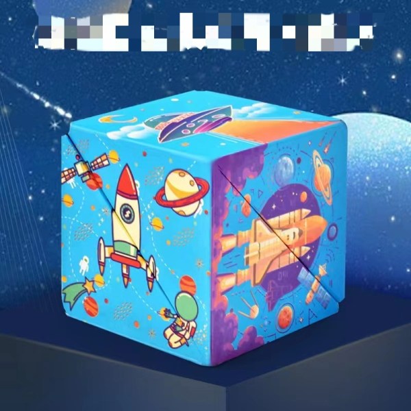 2 pedagogiska leksaker för barn Dekompressionsartefakt 24 magnetiska - Astronaut Rubiks kub 【 Färglåda 】【 Blå 】 Astronaut blue