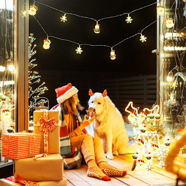 10ft 20 LED Varm Färg Inomhus Ljusslinga Jul Dekoration Vattentät Julgransbelysning USB med Fjärrkontroll för Jul Festival