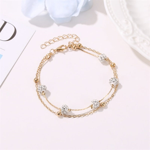 Anklets Anklets Chain Barefoot Beach Foot Jewelry Fashion Double Layer Crystal Multilayer Simplicity Gold Gold