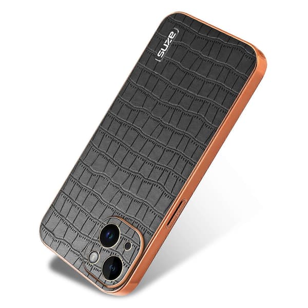 Krokodille tekstur PU+TPU Stødsikkert telefoncover til iPhone 14 Plus