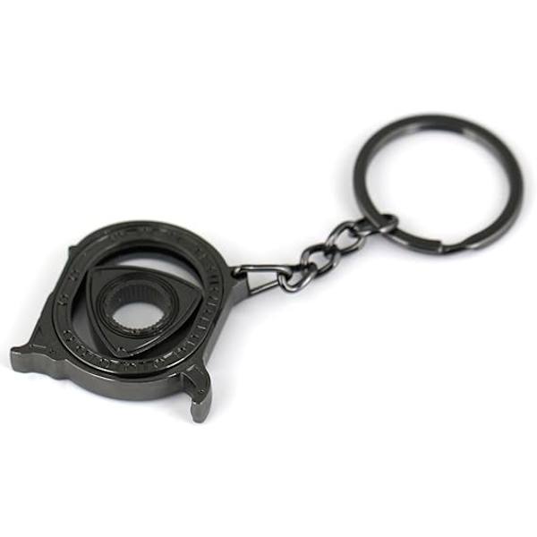 Spinning Rotor Nøglering Kreativ Bil Fans Autodele Model Wankel Rotationsmotor Nøglering Nøglering Kæde Nøglering Nøgleholder. Gun Black