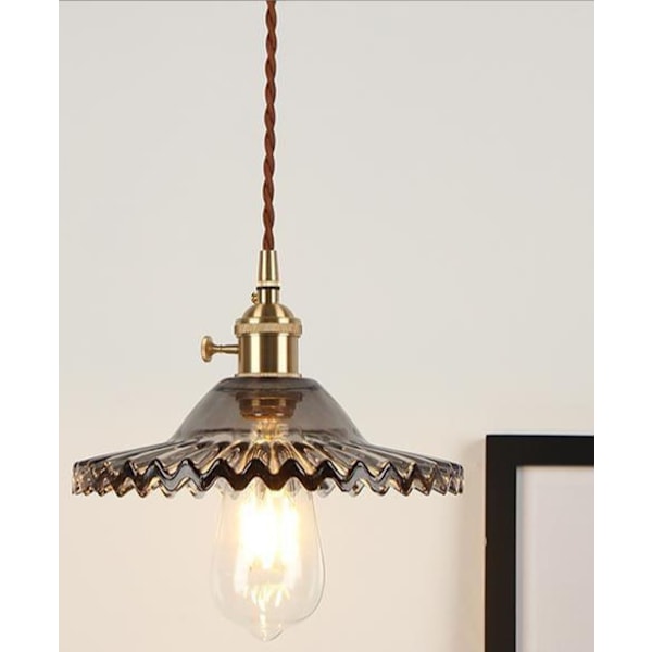 E27 Industriell Vintage Taklampe Retro Glass Taklampe Lampeskjerm (amber) amber