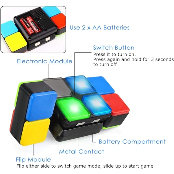 Musikk Rubiks kube spill Elektronisk nyhet puslespill - Reisespill leker for gutter jenter tenåringer 6 7 8 år gamle barn voksne