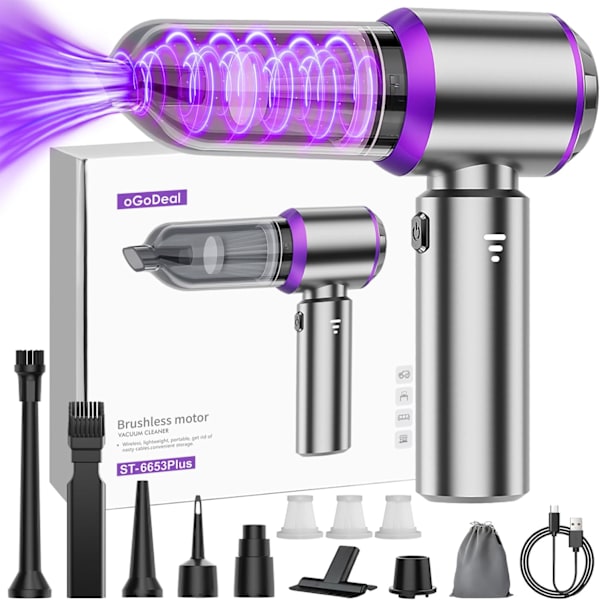 ®RisingFF Tehokas autonimuri, mini-imuri johdoton 20 000 PA, 4-in-1, 3 nopeutta, HEPA-suodattimella