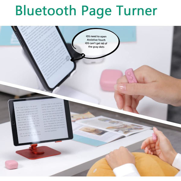 Bluetooth Fjernbetjening Scrolling Ring, til TIKTOK Sidevender Trådløs Fingerspids Gadget Udløser Klikker Genopladelig Selfies White
