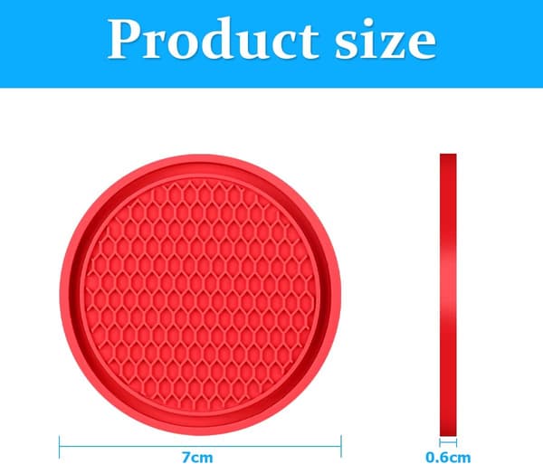 4-pack bilkoppshållare, 7 cm halkfria silikonautoinsats-kopphållare, interiöra tillbehör Red