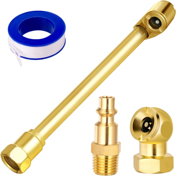 2 Way Connection Air Chuck Set-1/4 Inch Female NPT Closed Ball Heavy Duty Dual Head Air Chuck and Standard Male Quick Plug