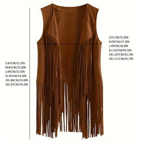 Naisten Rinta-aukkoinen Tank Top 70-luvun Hippi Väärennetty Nahka Rinta-aukkoinen Takki, Disco Raido Tank Takki khaki M
