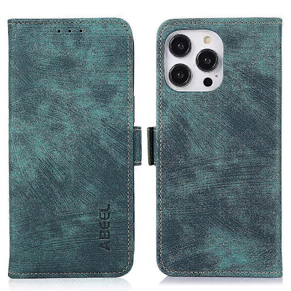 Retro Plånboksfodral för iPhone 15 Pro Max PU Läder Stötsäkert Ställ