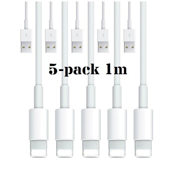 5-pak - Opladerkabel Lightning iPhone - Oplader