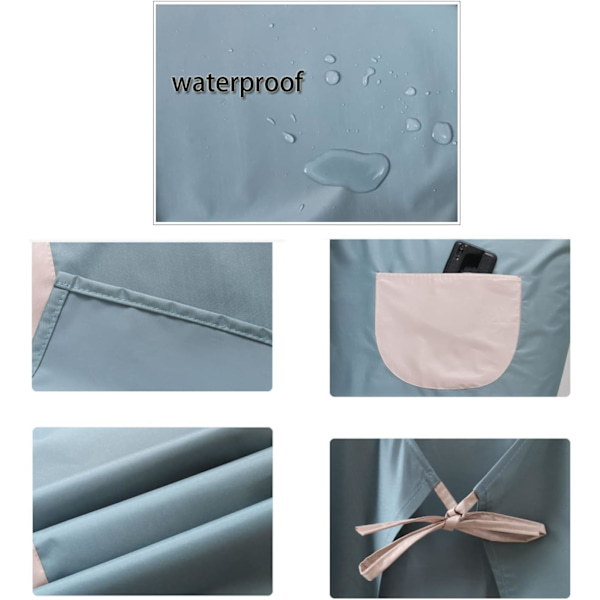 Køkkenforklæder til kvinder og mænd 2-pak justerbar vandtæt madlavningsforklæde med lommer, kokkeforklæder til madlavning bagning havearbejde grill 2stk 1pcs blue and 1pc pink aprons
