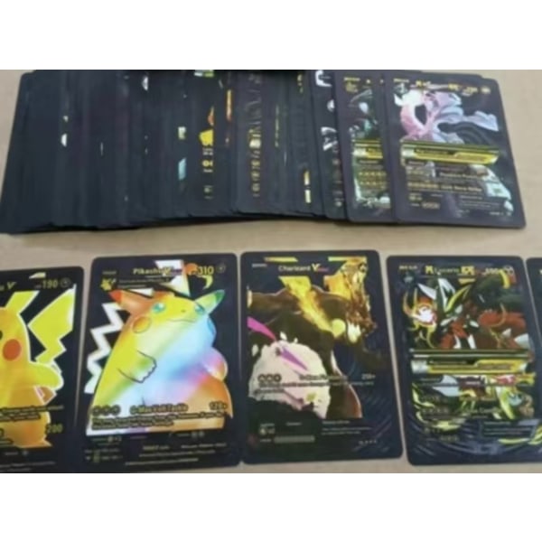 55 ekstremt sjeldne Monster-kortpakker sett [inkludert Vmax, GX, EX, V, etc.], interessant kombinasjon, skinnende kort, perfekt gave til barn Black English