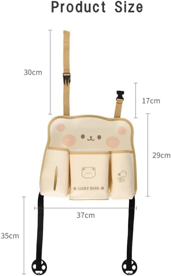 Bilsete Oppbevaringspose Søppelbøtte Papirholder Anti-Kick Pad Cute Rabbit Storage