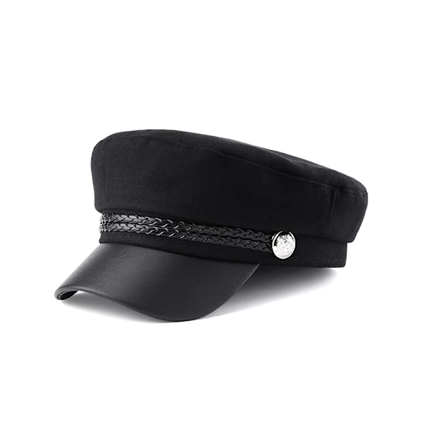 Kuskhatt svart Basker kuskdräkthatt maskerad oktagonal hatt