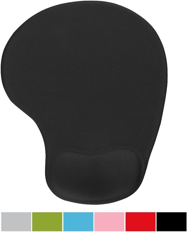 Musematte med gelstøtte for håndledd - Ergonomisk spillmusematte med håndleddsstøtte - Design gamepad-matte med gummibase for bærbar datamaskin Black