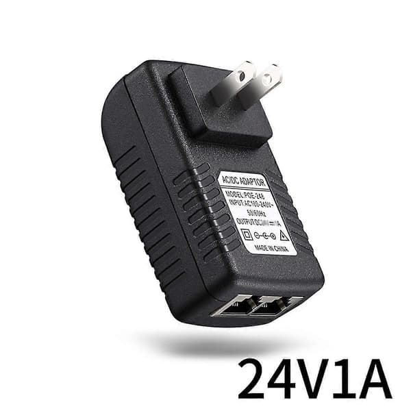 Poe-injektor strømadapter for IPC-kamera DC24V 1A EU-plugg
