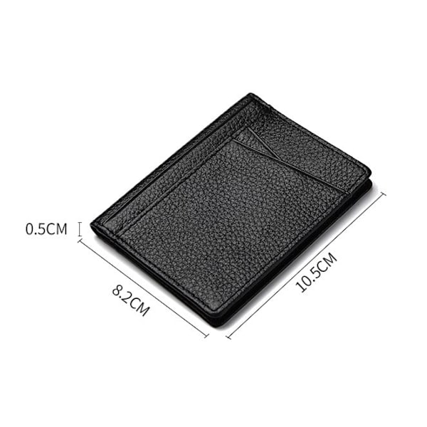 Äkta läder kortfodral ultrafint kortfodral fast anti-stöld borste herr kortfodral äkta läder kortfodral Dark brown