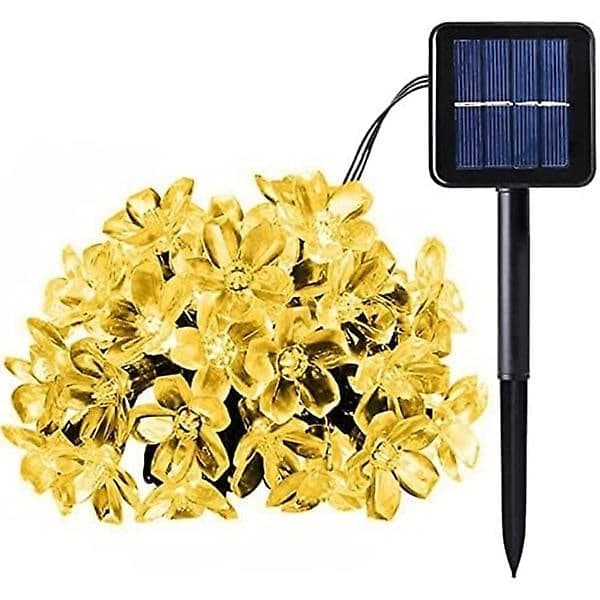 7M 50 LED Kirsebærblomst Solcelle Lys Guirlande Have Eventyrlys