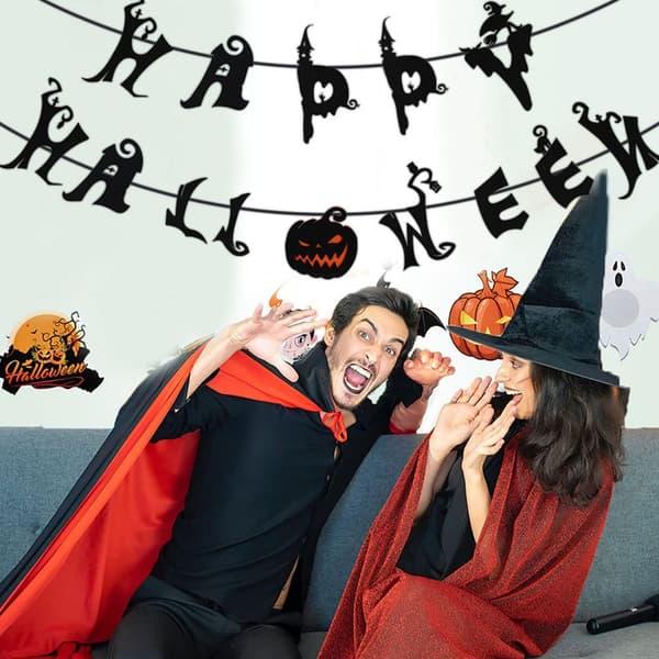 Happy Halloween Banner Flagg