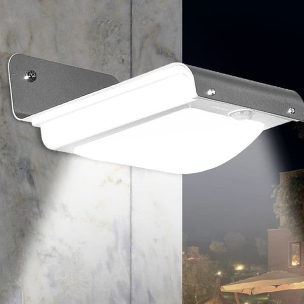 Solcellsdriven vägglampa med 16 LED-lampor, rörelsesensor, utomhusbelysning