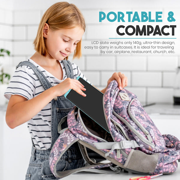 8,5-tommers LCD skrivetavle for barn 2-8 år - perfekt for kreativitet og lek, lyseblå Ljus blå