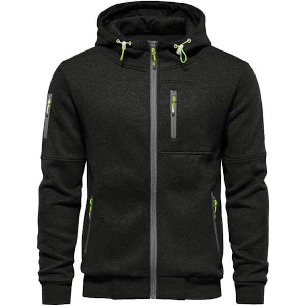 Herre hettegenser Sweatshirt Jakker New Black L