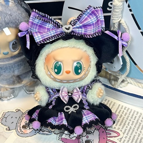 1 set Labubu-kläder, liten Lomi (tiara + halterklänning)^^ou 3 3