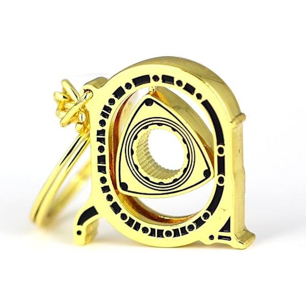 Spinning Rotor Nøglering Kreativ Bil Fans Autodele Model Wankel Rotationsmotor Nøglering Nøglering Kæde Nøglering Nøgleholder. gold
