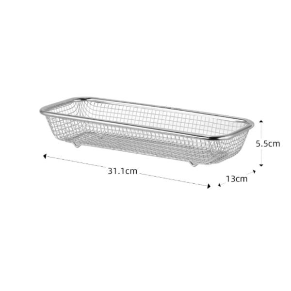 1 stk rustfritt stål 304 skap krukke lokk oppbevaringsstativ, mason jar lokk oppbevaringsstativ, rektangulær kurv Wire mesh