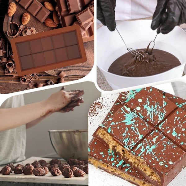 2-pak chokoladeforme, silikoneform til chokolade A