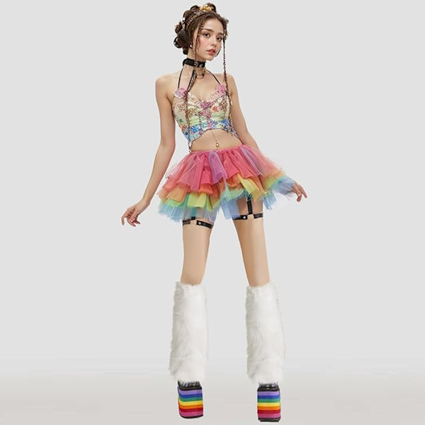 Faux päls fuzzy benvärmare lurviga stövlar omslag för kvinnor varma fuzzy boot cuff boot ärmar benvärmare för festdräkter White