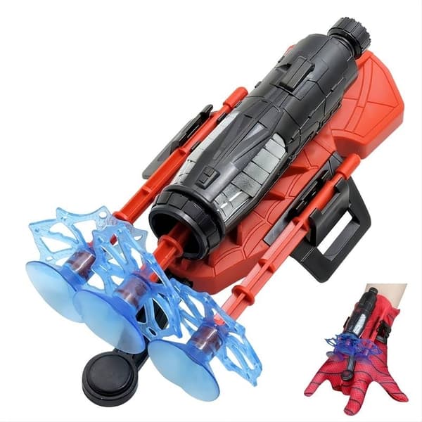 Spiderman Web Shooter for Barn - Skyter ut sugekopper Rød