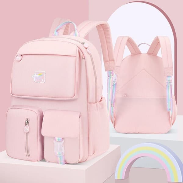 Vanntett skolesekker for barn Blå Rosa Blue Pink