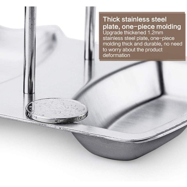 Pannställ lockstöd skedställ rostfritt stål silver 19 x 15,5 x 19 cm